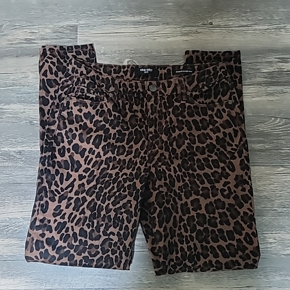 Nine West Cigarette High Rise Skinny Leopard Print Jeans Sz 6 ~ 28" W x 28" Insm - Picture 4 of 6